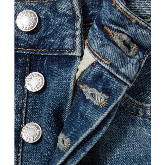 Everlane 90's The Cheeky Straight Medium Blue Button Fly Jeans 30 - Picture 6 of 13
